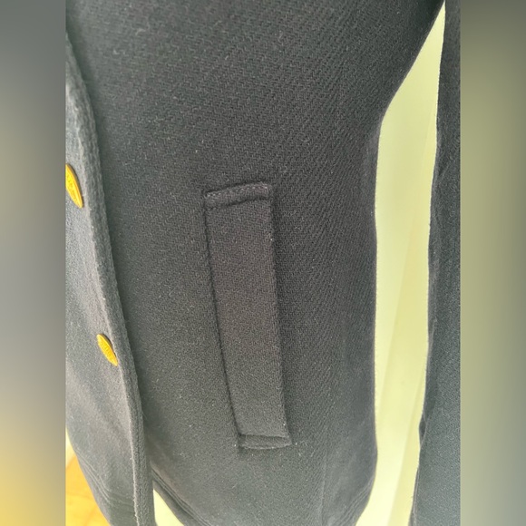 J Crew Nello Gori Coat Sz 4 Navy Blue Jacket Wool Blend Peacoat Preppy Nautical - Picture 6 of 11